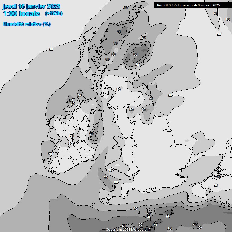 Modele GFS - Carte prvisions 