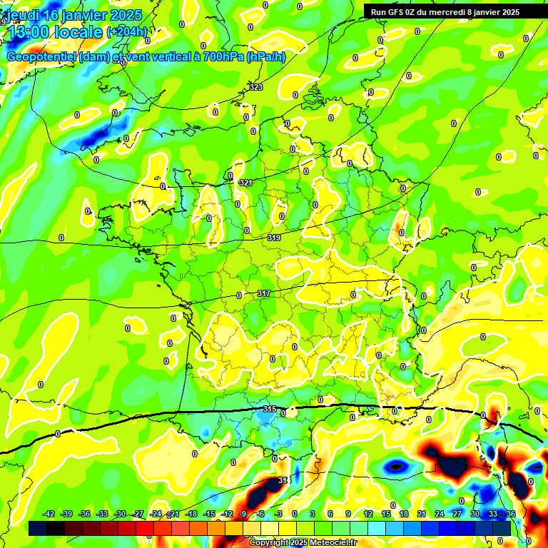 Modele GFS - Carte prvisions 