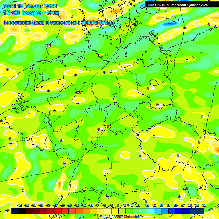 Modele GFS - Carte prvisions 