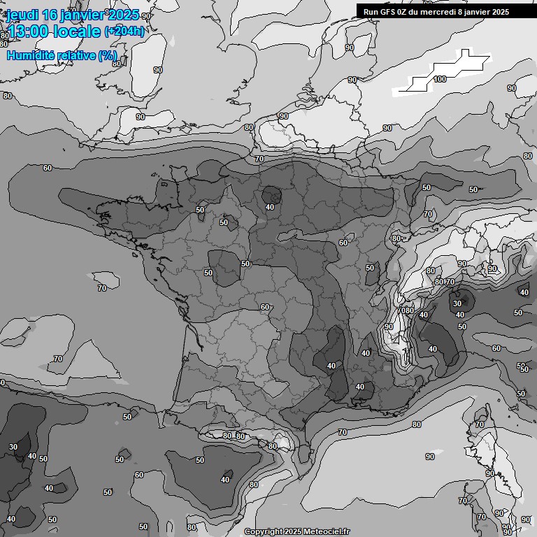 Modele GFS - Carte prvisions 