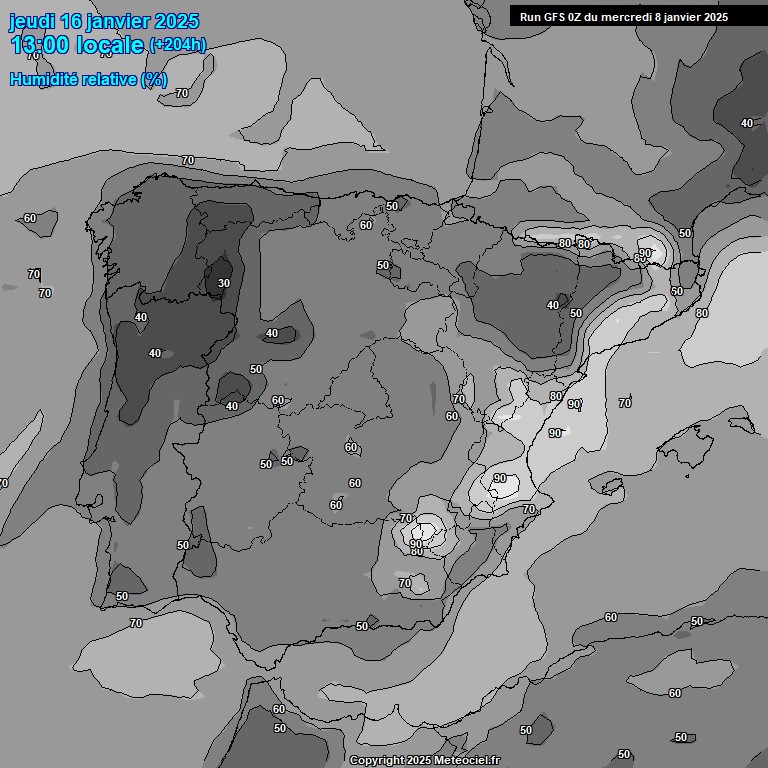 Modele GFS - Carte prvisions 