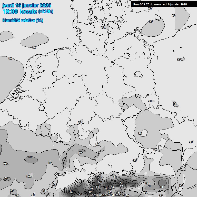 Modele GFS - Carte prvisions 