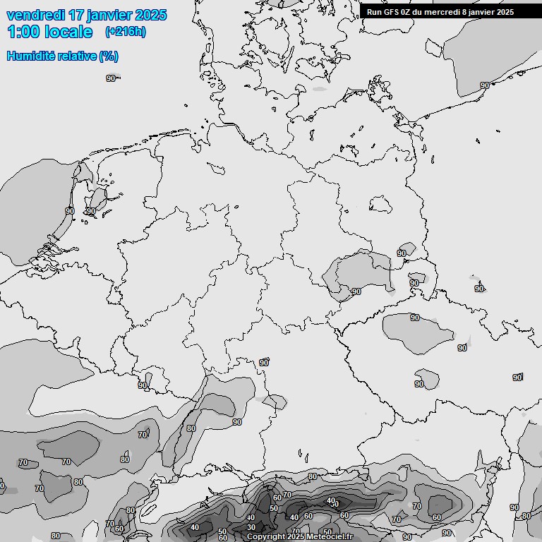 Modele GFS - Carte prvisions 