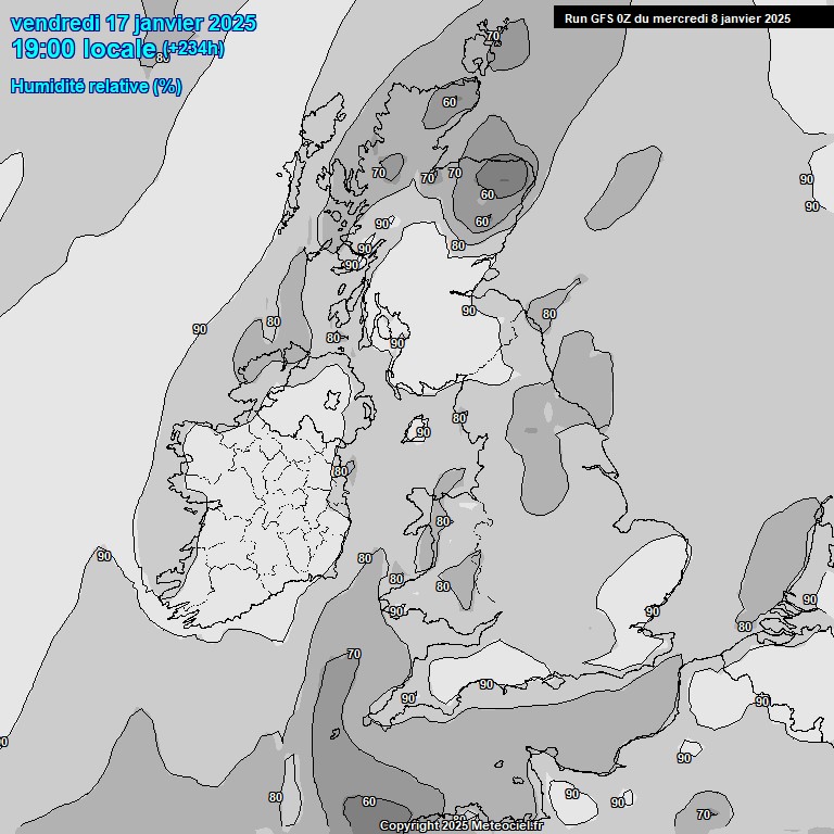 Modele GFS - Carte prvisions 