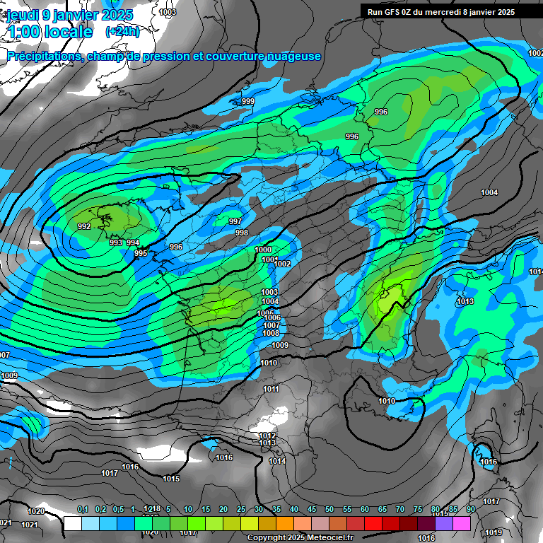 Modele GFS - Carte prvisions 