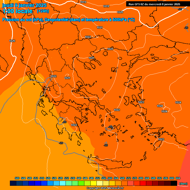 Modele GFS - Carte prvisions 