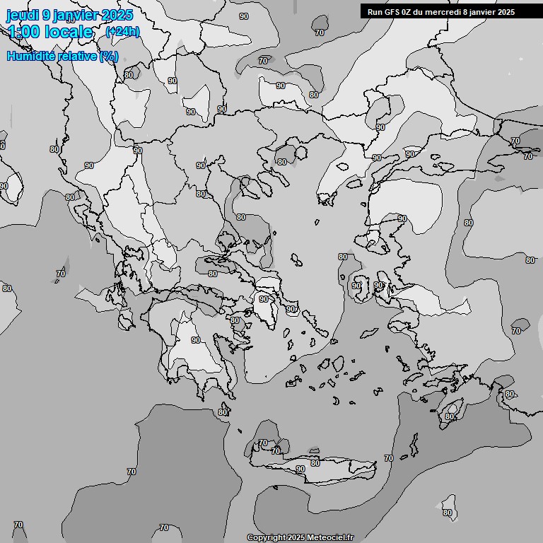 Modele GFS - Carte prvisions 