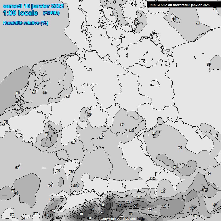 Modele GFS - Carte prvisions 