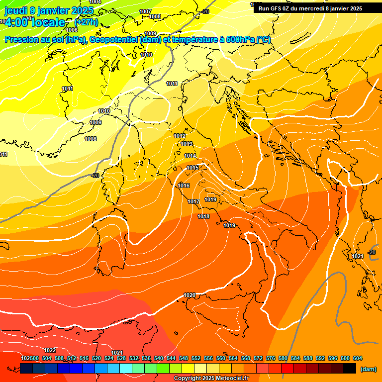 Modele GFS - Carte prvisions 