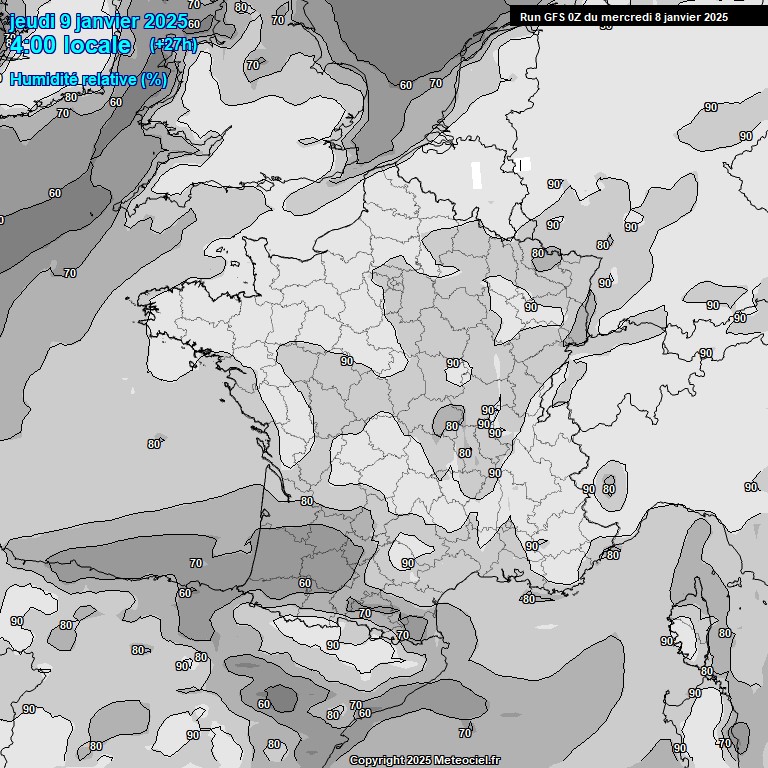 Modele GFS - Carte prvisions 