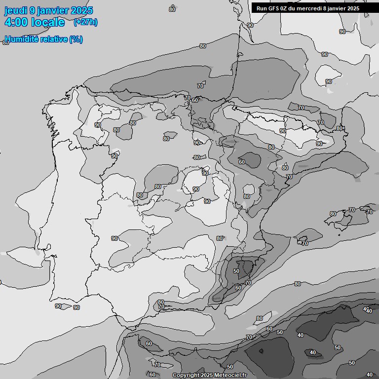 Modele GFS - Carte prvisions 