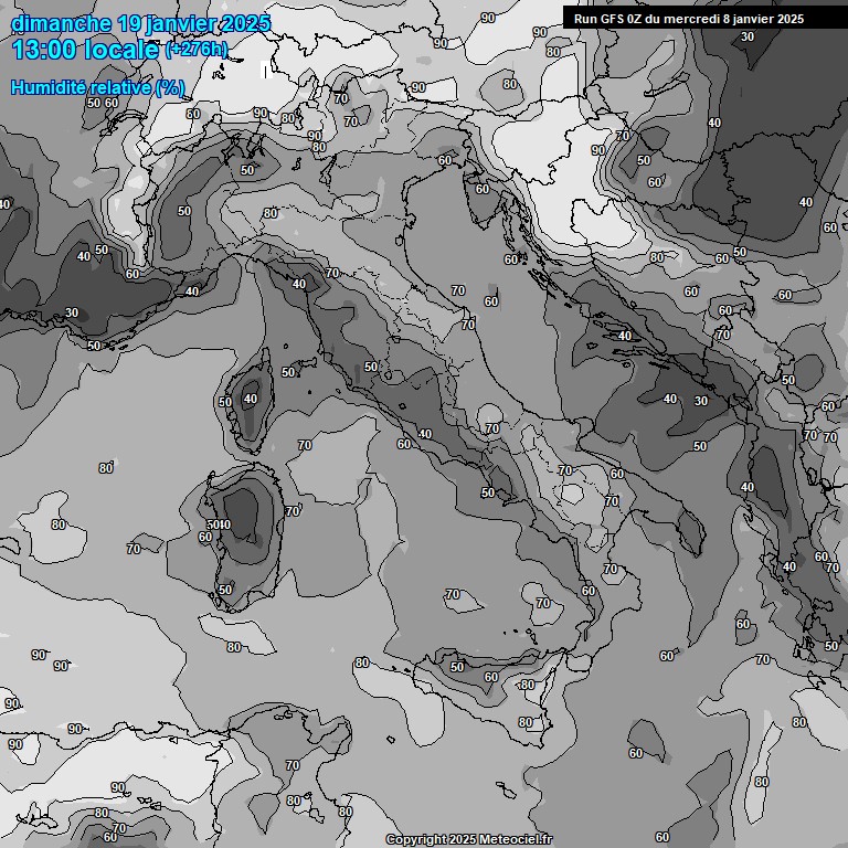 Modele GFS - Carte prvisions 