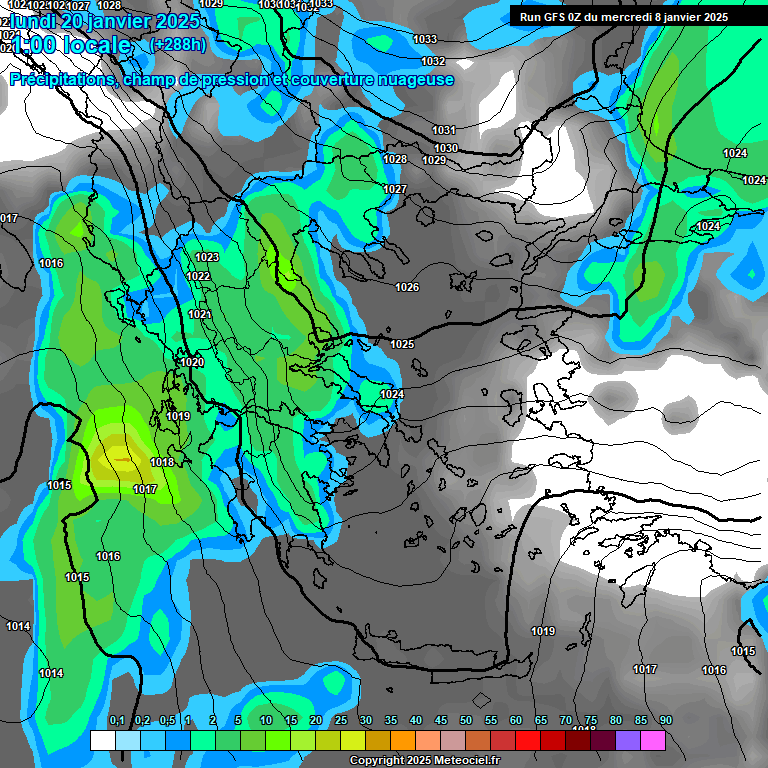 Modele GFS - Carte prvisions 