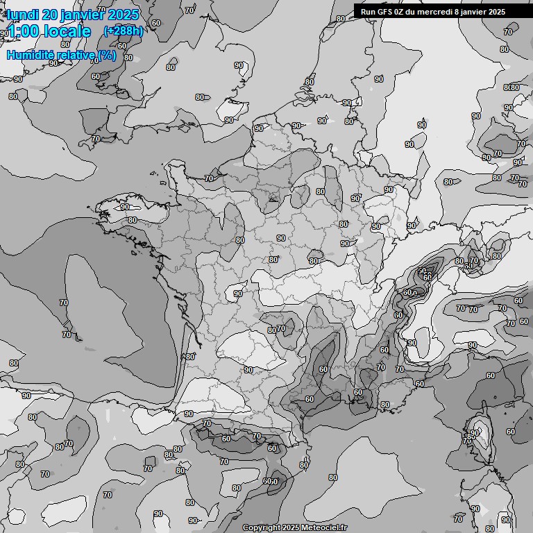 Modele GFS - Carte prvisions 