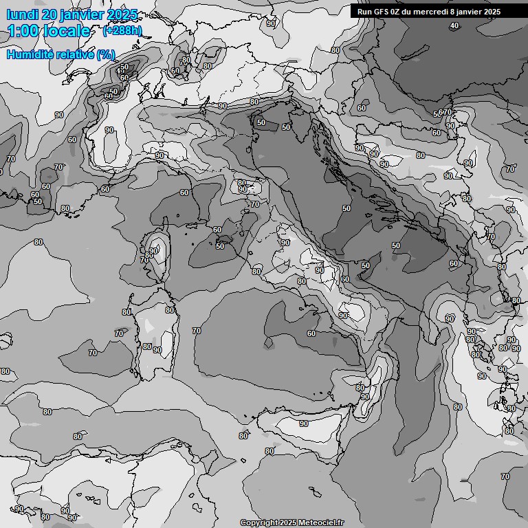 Modele GFS - Carte prvisions 