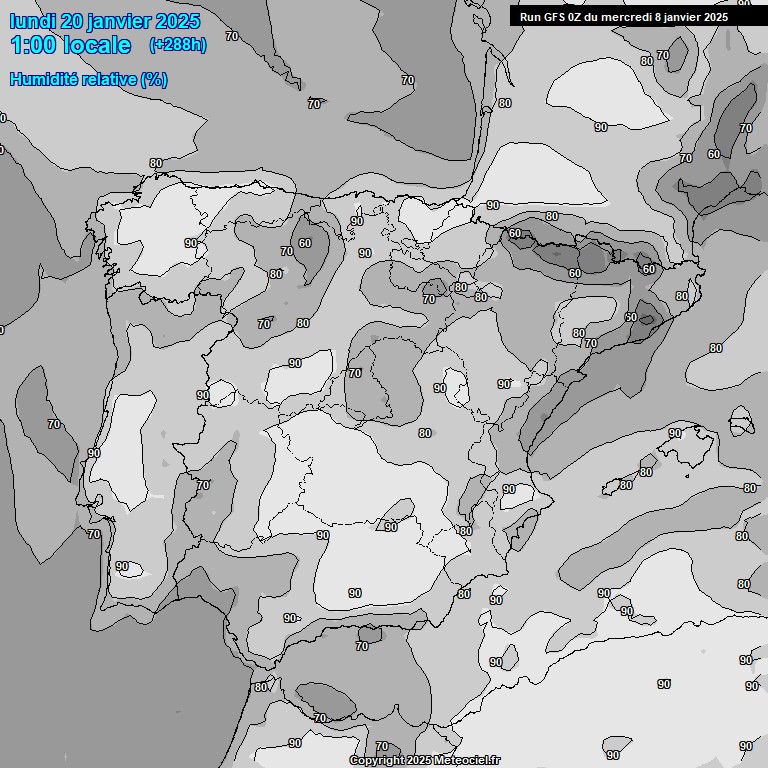 Modele GFS - Carte prvisions 