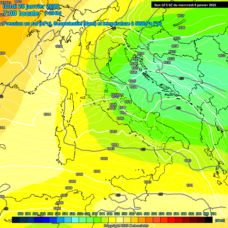 Modele GFS - Carte prvisions 