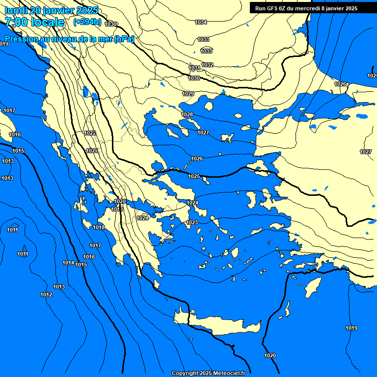 Modele GFS - Carte prvisions 