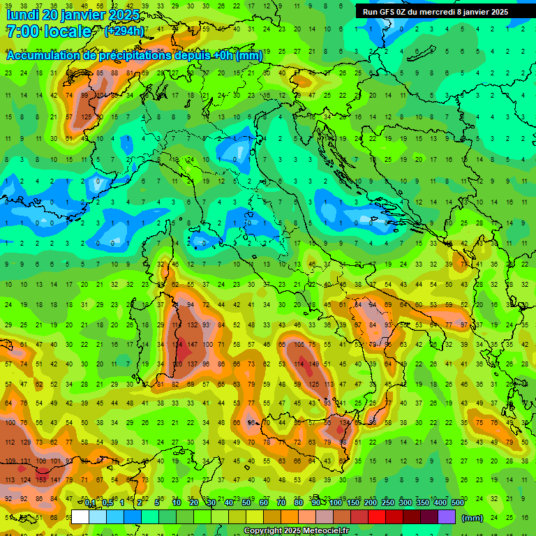 Modele GFS - Carte prvisions 