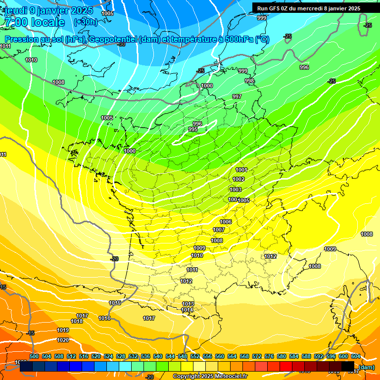 Modele GFS - Carte prvisions 