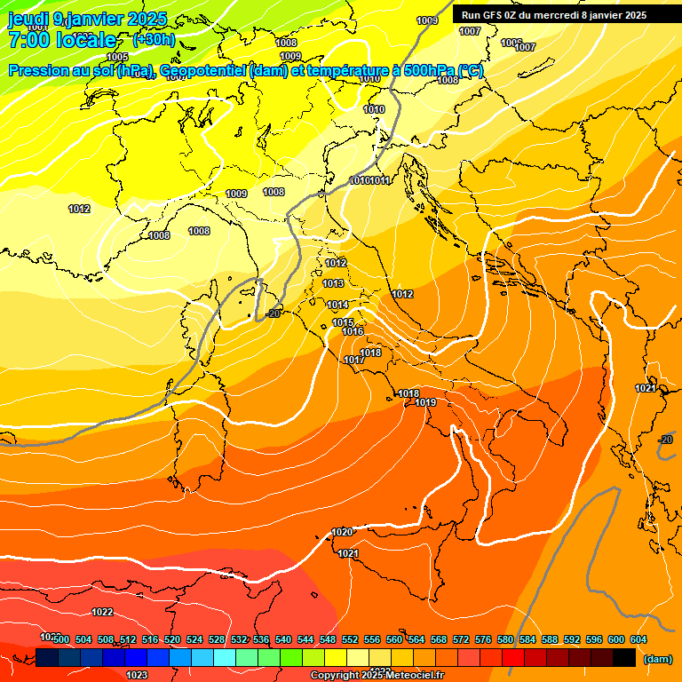 Modele GFS - Carte prvisions 