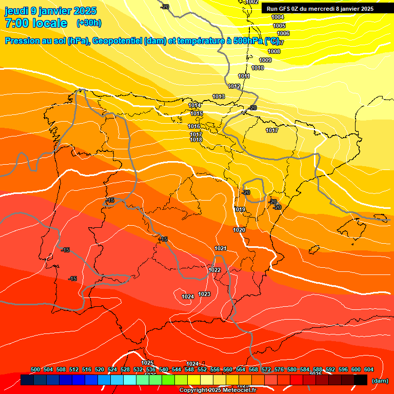 Modele GFS - Carte prvisions 