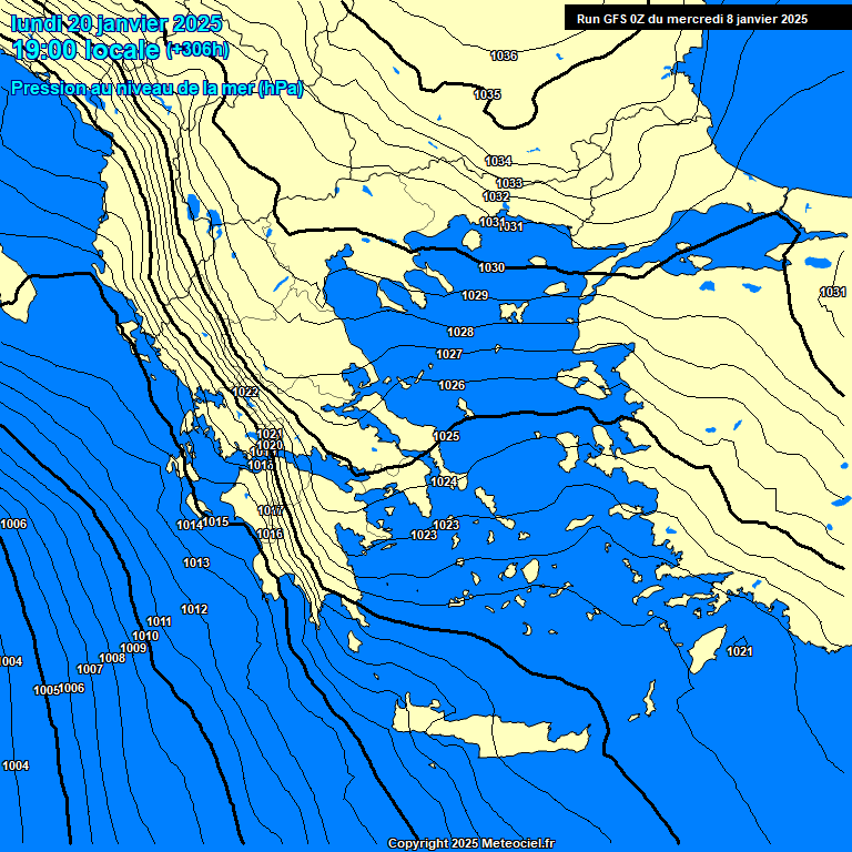 Modele GFS - Carte prvisions 