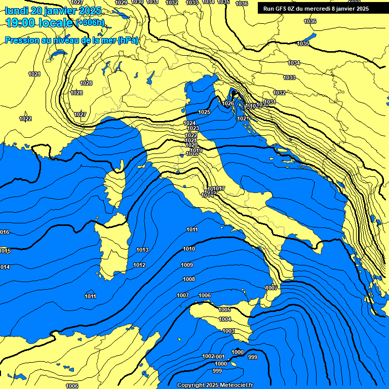 Modele GFS - Carte prvisions 