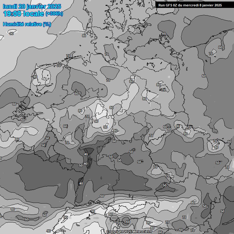 Modele GFS - Carte prvisions 