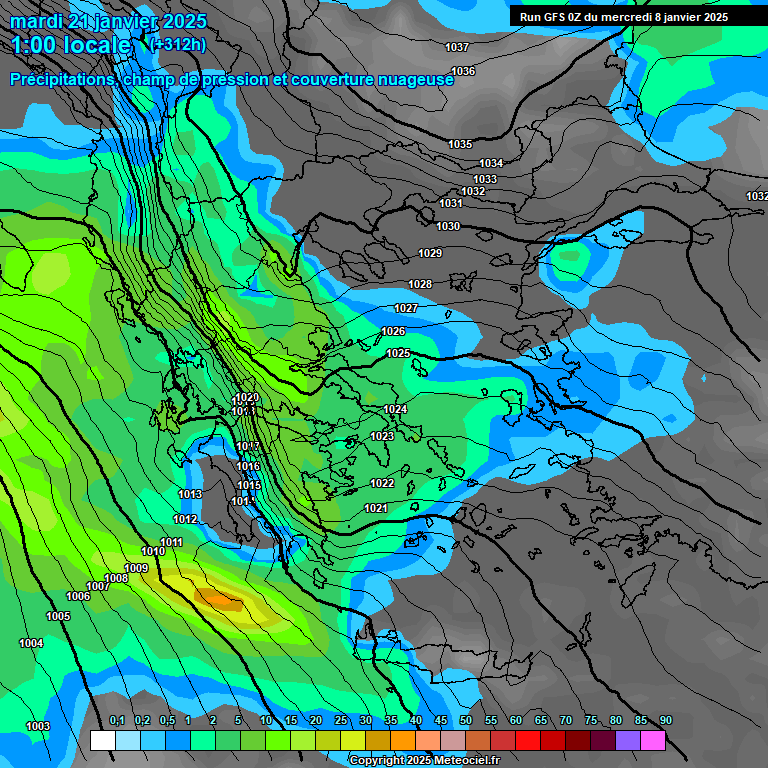 Modele GFS - Carte prvisions 