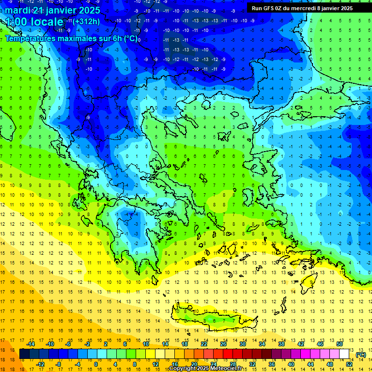 Modele GFS - Carte prvisions 