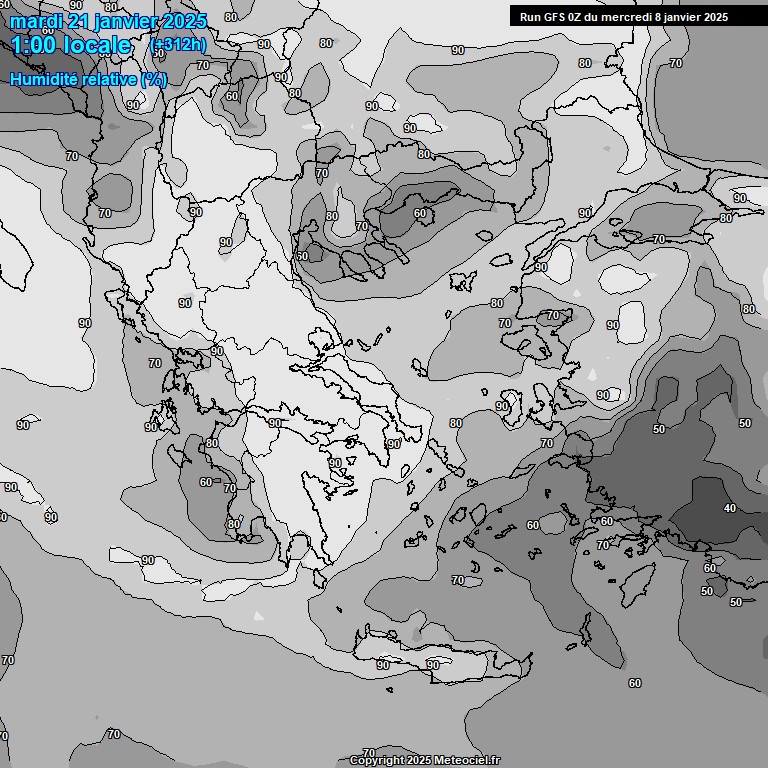 Modele GFS - Carte prvisions 