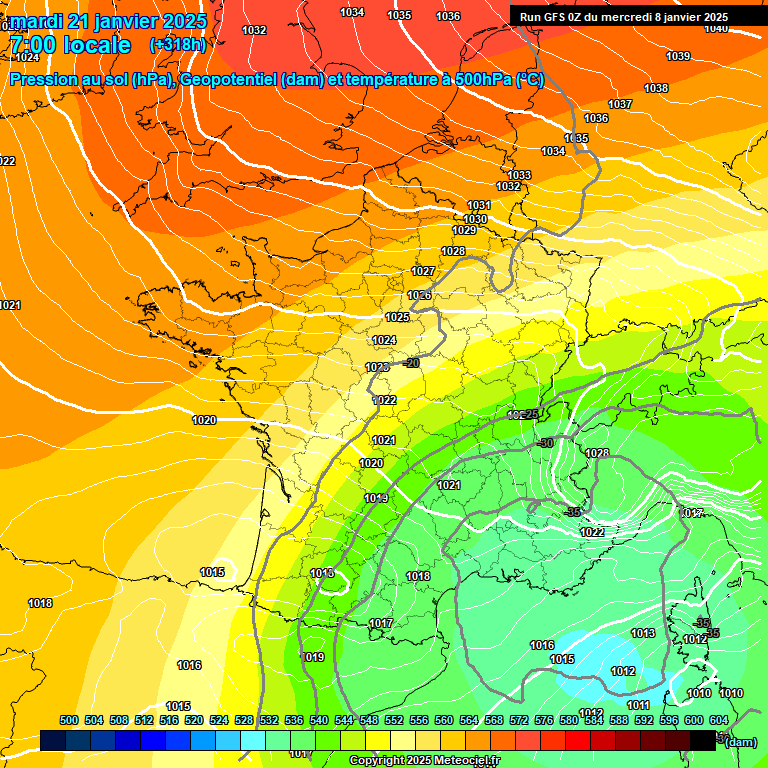 Modele GFS - Carte prvisions 