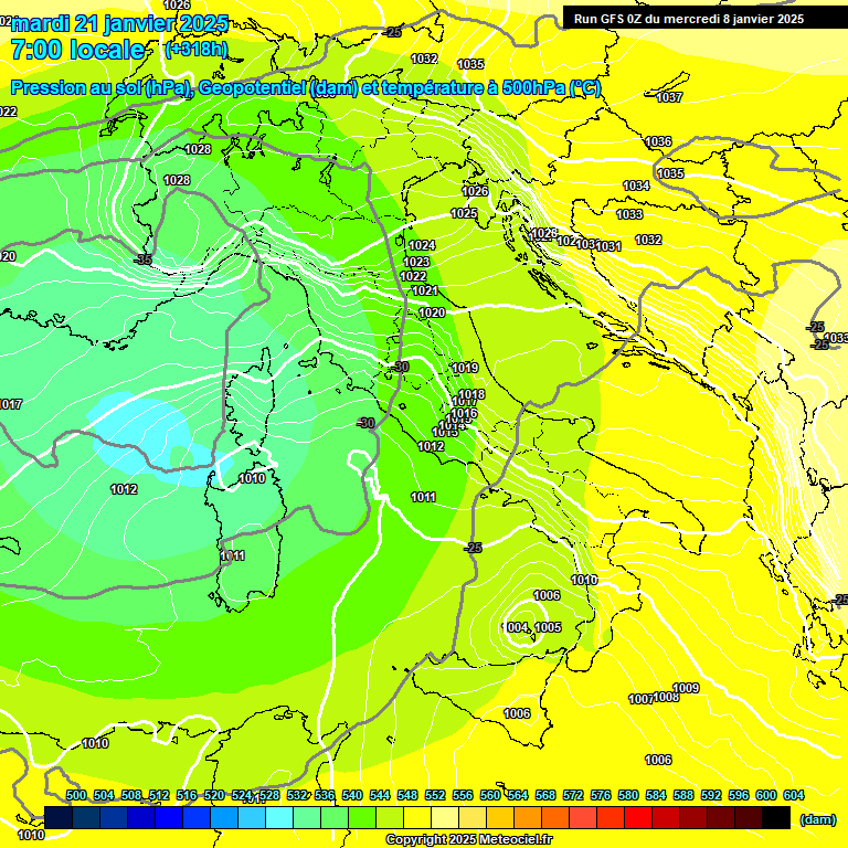 Modele GFS - Carte prvisions 