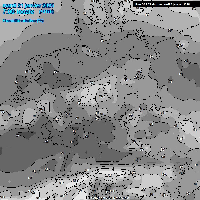 Modele GFS - Carte prvisions 