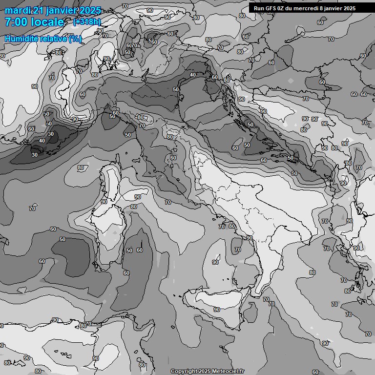 Modele GFS - Carte prvisions 