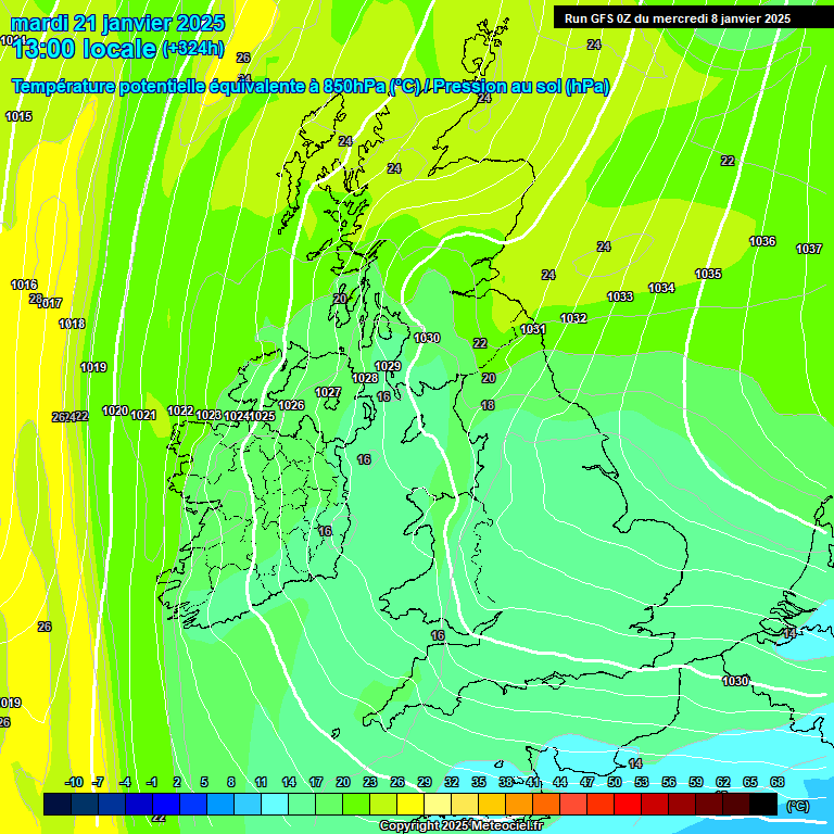 Modele GFS - Carte prvisions 