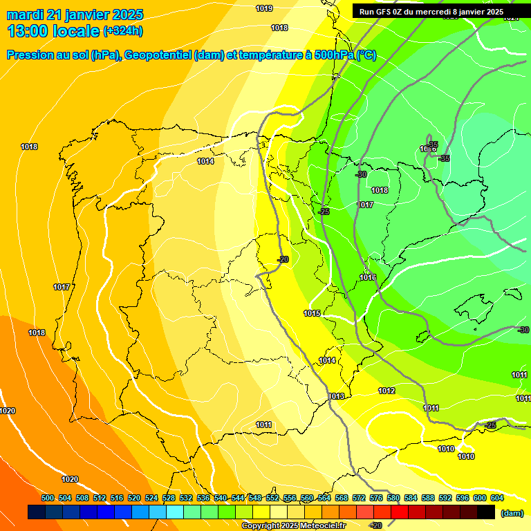 Modele GFS - Carte prvisions 