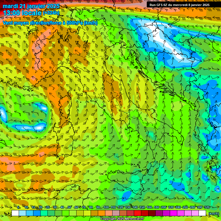 Modele GFS - Carte prvisions 