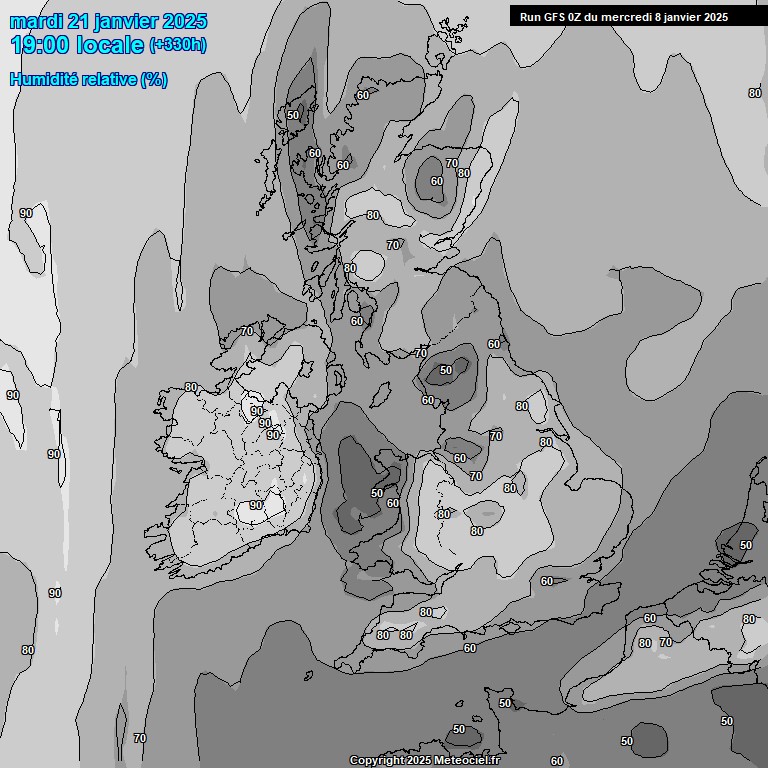 Modele GFS - Carte prvisions 