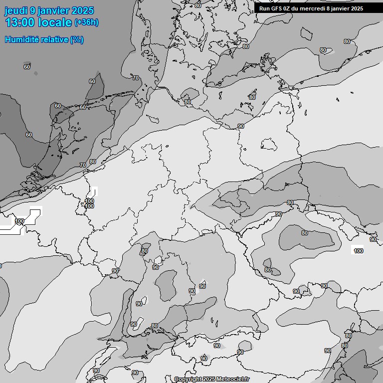 Modele GFS - Carte prvisions 