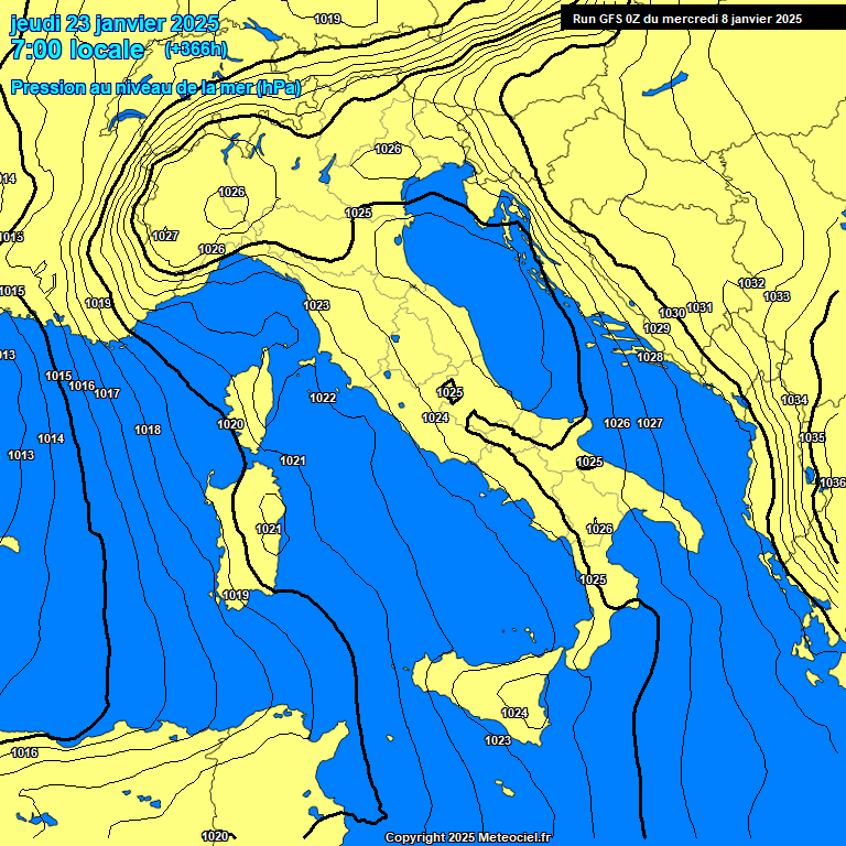 Modele GFS - Carte prvisions 