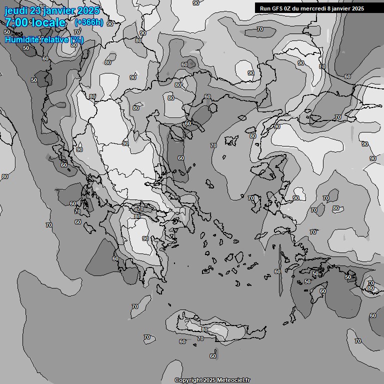 Modele GFS - Carte prvisions 