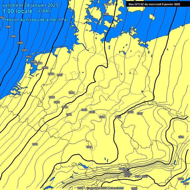 Modele GFS - Carte prvisions 