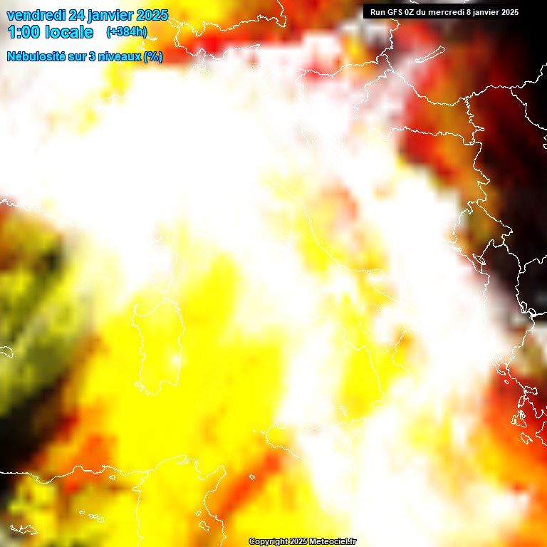 Modele GFS - Carte prvisions 