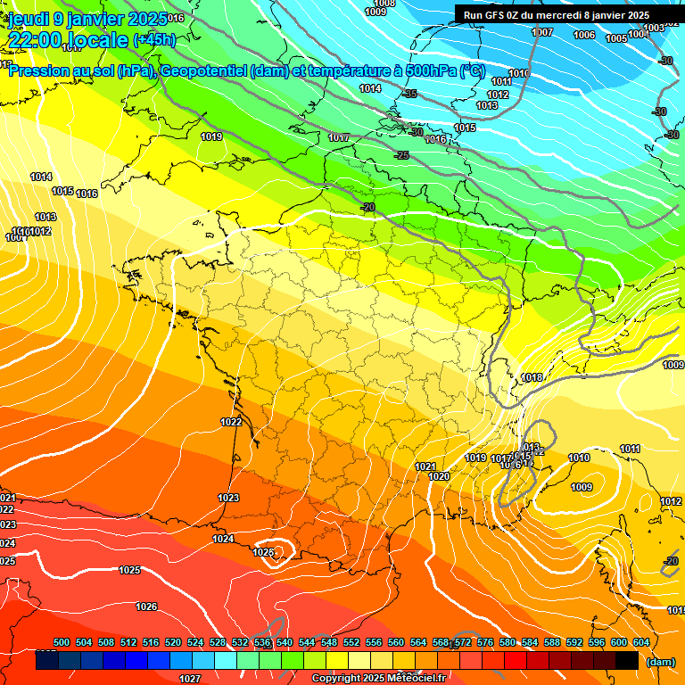 Modele GFS - Carte prvisions 