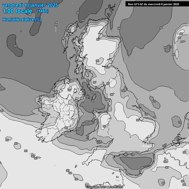 Modele GFS - Carte prvisions 