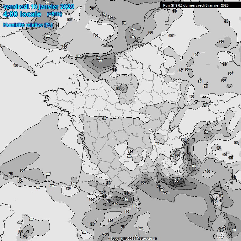 Modele GFS - Carte prvisions 