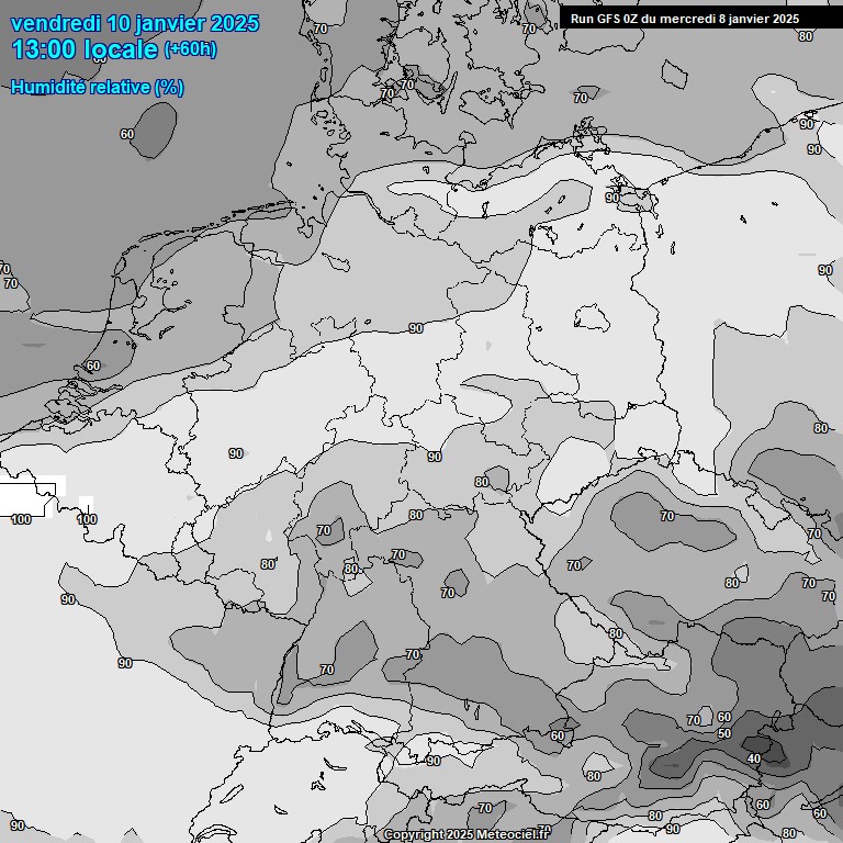 Modele GFS - Carte prvisions 