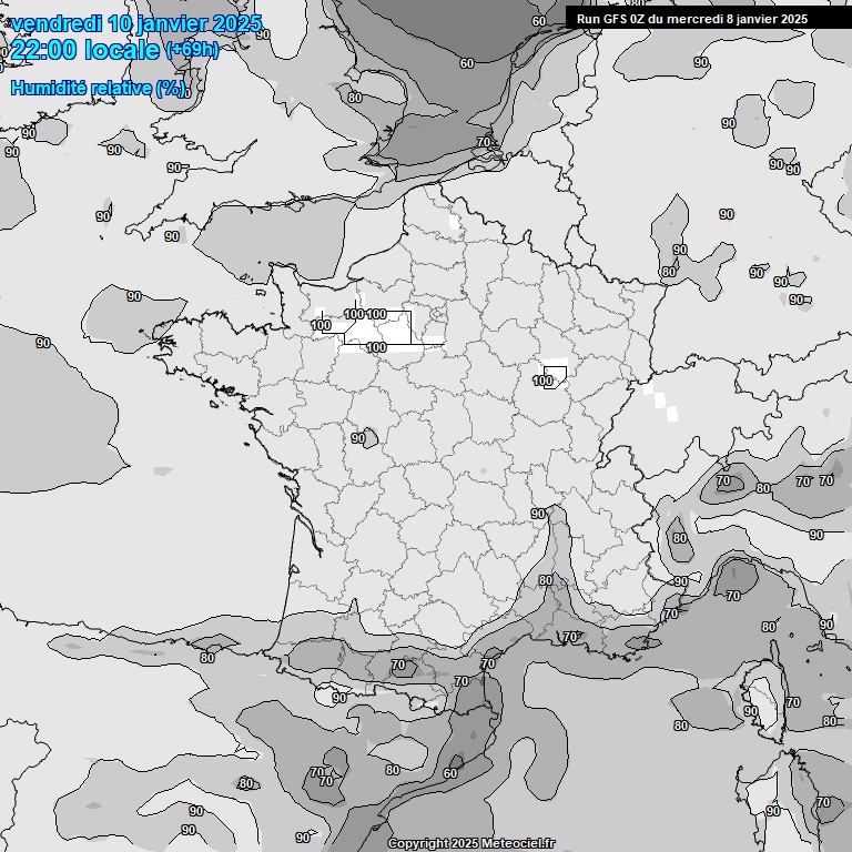 Modele GFS - Carte prvisions 